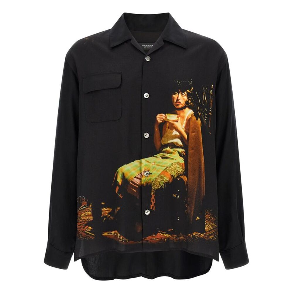 Undercover Black Rayon Men's Blouse